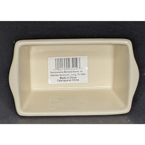 NEW Mini Loaf Pans Ceramic Harvest Scarecrows 5.5 x 3.5" Gift Small Chip CUTE - Picture 5 of 6